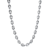 Italian 925 Sterling Silver Puffed Gucci Link Necklace (19gm-24gm)