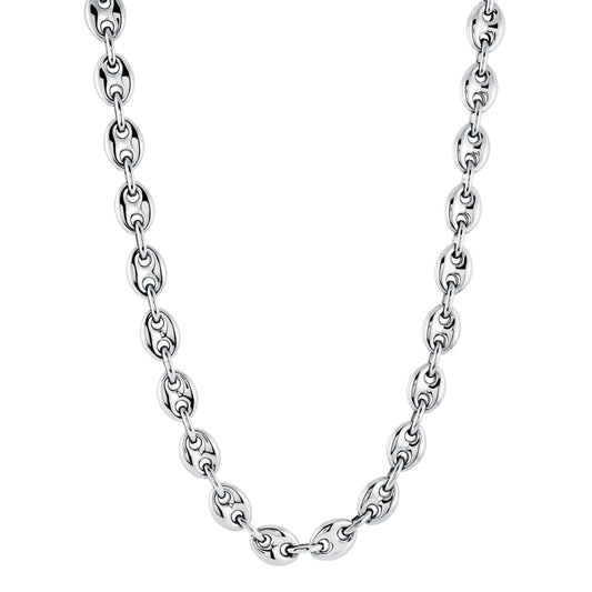 Italian 925 Sterling Silver Puffed Gucci Link Necklace 22 Inches 23.5gm