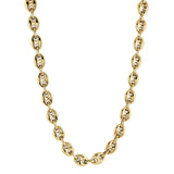 Italian 14K GOLD Plated Sterling Silver Puffed Gucci Link Chain Necklace (21gm-26.4gm)