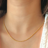 14k Real Yellow Gold 1.50mm Diamond Cut Rope Chain 22 Inch 1.6gm