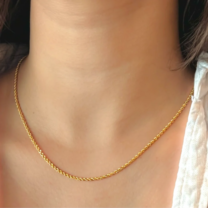 Italian 10k Real Yellow Gold Diamond Cut Rope Chain 3mm (16"-24")