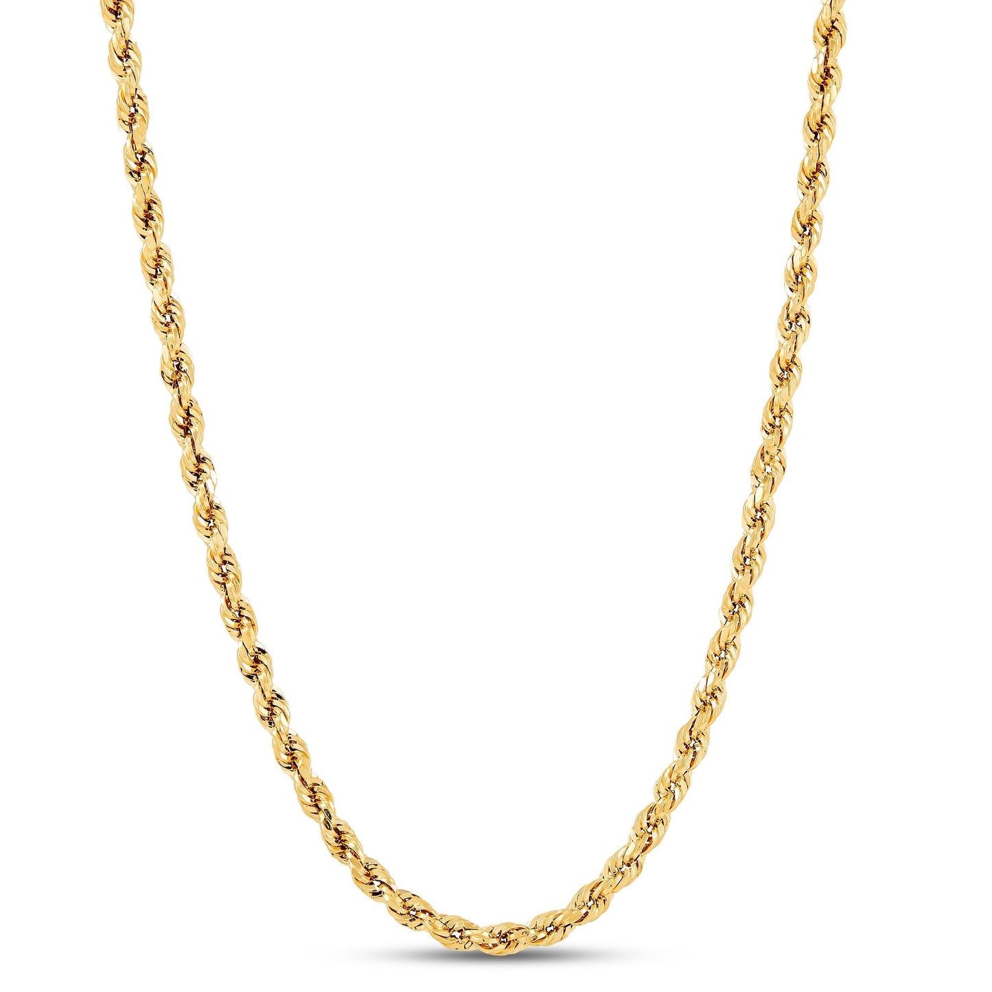 Cadena de cuerda de oro amarillo auténtico italiano de 10 quilates, 1,5 x 18 pulgadas, 1,3 gramos 