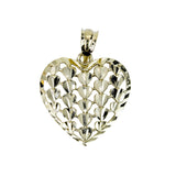 14k Italian Solid Real Yellow Gold Hearts On Heart Pendant Charm