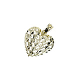 14k Italian Solid Real Yellow Gold Hearts On Heart Pendant Charm