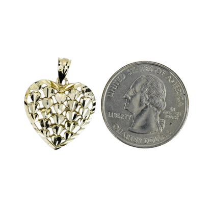 Colgante de cruz de oro amarillo de 10 k con corte de diamante, 1,6 g