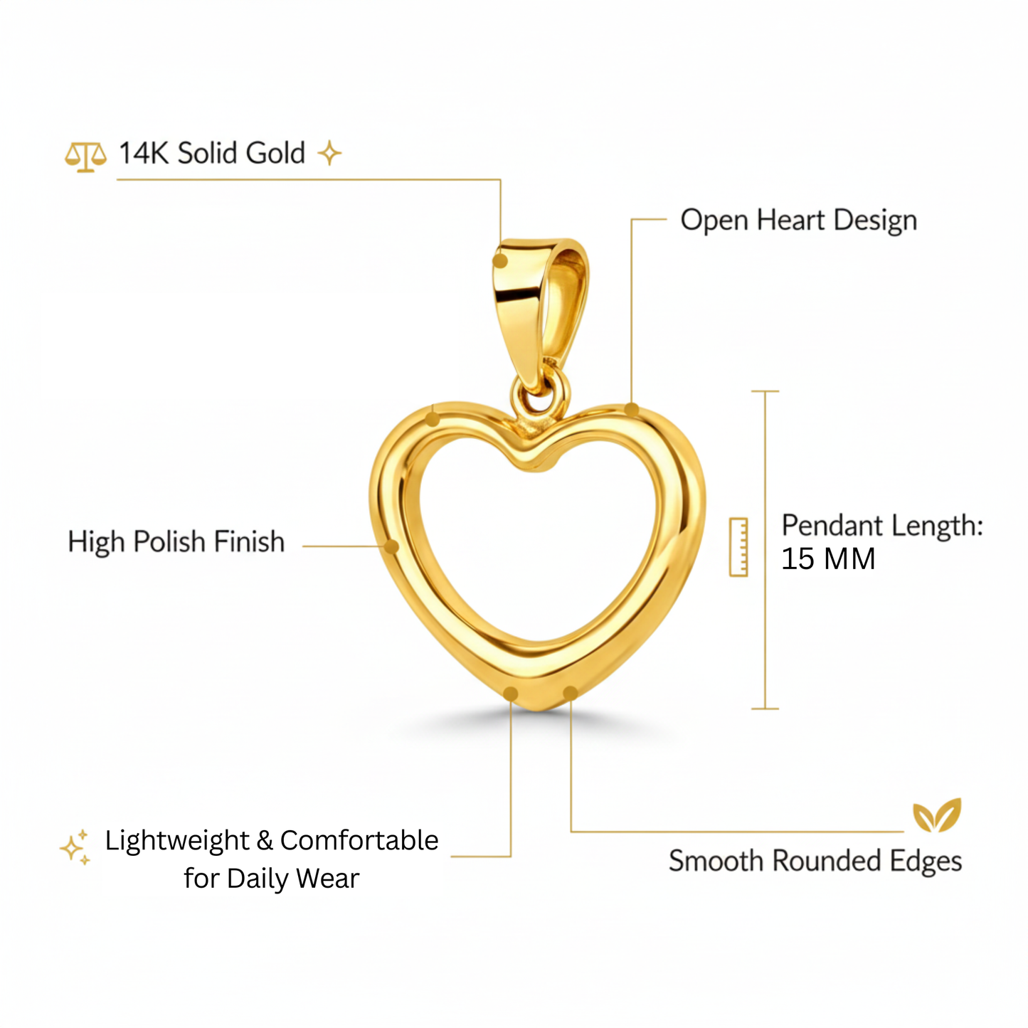 Colgante de cruz de oro amarillo macizo de 10 quilates con corte de diamante, 1,6 g (largo: 2,8 cm)