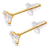 Nova Brilliance: 10k REAL Yellow Gold VS E-F100 Facets Moissanite Earring 1.00 Ct
