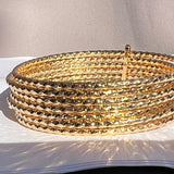Limited Edition 14k Yellow Gold Designer Closeout 7-Layer Stackable Bangle (20.5gm) 7.85 Inch