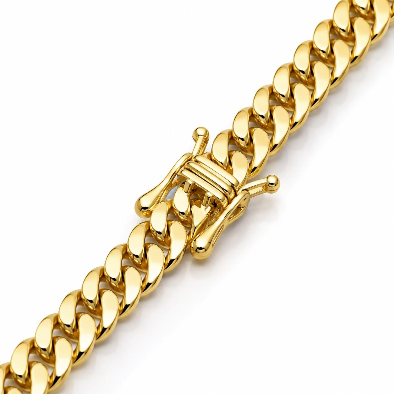 Cadena de eslabones italiana de oro amarillo macizo auténtico de 10 quilates, 20" (3,5 mm), 7 g