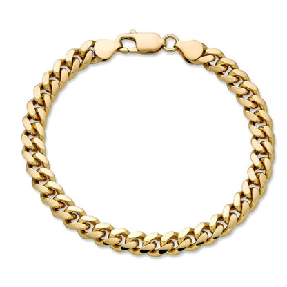 Pulsera Figaro de oro auténtico de 14 quilates de 3,5 mm (18-20 cm)