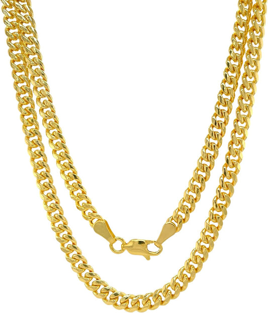 Italian 10k Real Solid Yellow Gold 2MM Curb Chain Necklace (16"-24")