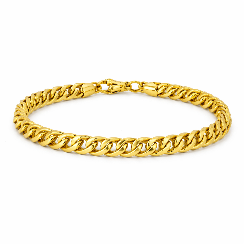 Pulsera Figaro de oro auténtico de 14 quilates de 3,5 mm (18-20 cm)
