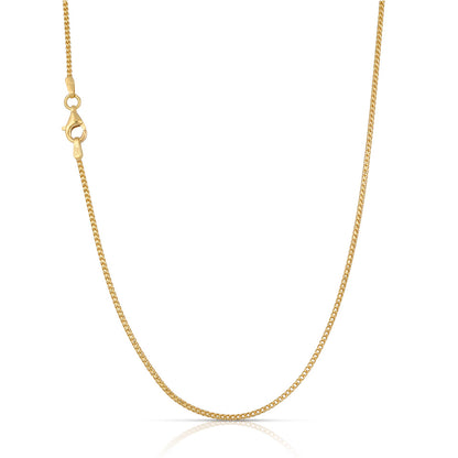 Oferta del mes: Collar de cadena tipo cuerda de oro amarillo auténtico de 10 quilates, 24'', 1,5 mm, corte de diamante, 1,8 g