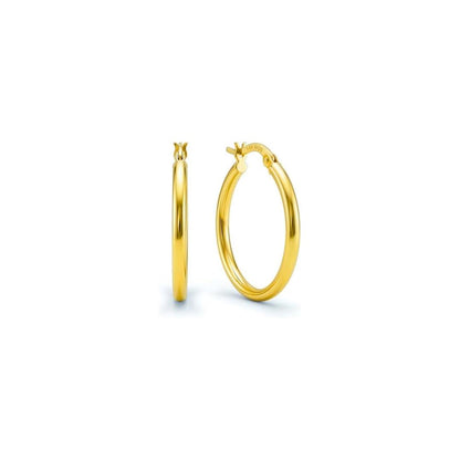 Italian 14K Yellow Gold Round-Shaped Hoop Earrings