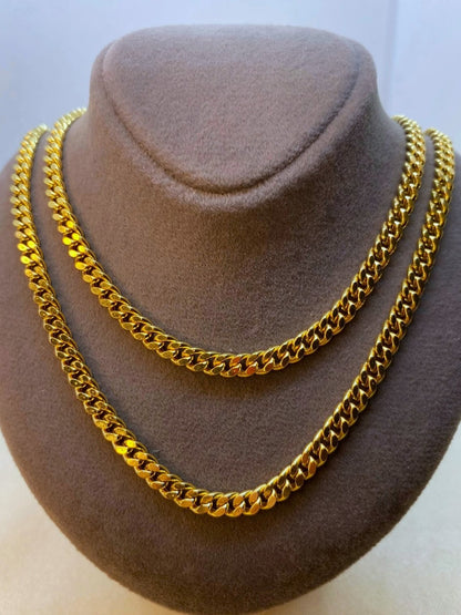 Italian 10k REAL Solid Yellow Gold 3MM Miami Cuban Chain Necklace (18"-24")