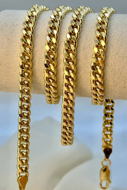 Italian 10k REAL Solid Yellow Gold 3MM Miami Cuban Chain Necklace (18"-24")
