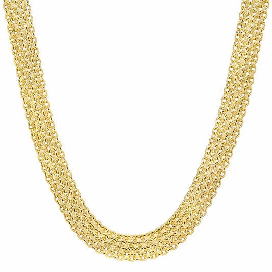 Italian 14k Gold Plated Sterling Silver Bismark Necklace 20 Inch 22gm
