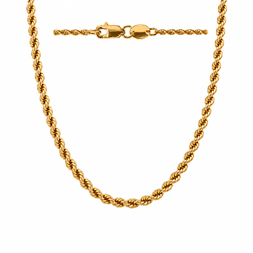 Italian Gold Diamond Cut Rope Chain Necklace | 10K, 14K & 18K Gold