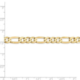 14k Real Solid Yellow Gold 6.5 mm Figaro Chain Necklace - 24 Inch, weight 14 Gram