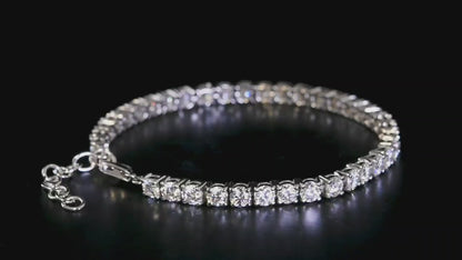 Nova Brilliance : D VVS1 Lab Created Moissanite Tennis Bracelet 8.50 Ct. In 925 Sterling Silver 7 Inch + 1.5 Inch