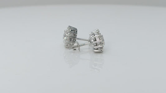 Nova Brilliance 1.60CT D VVS1 Lab Created Moissanite Halo Round Earring in 925 Sterling Silver