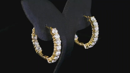 Nova Brilliance : D VVS1 Lab Created Moissanite In Out Hoop Earring 2.50 Ct. In 925 Sterling Silver