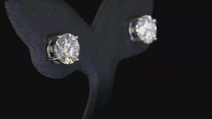 Nova Brilliance : D VVS1 Lab Created Moissanite Round Stud Earring 4.00 Ct. In 925 Sterling Silver