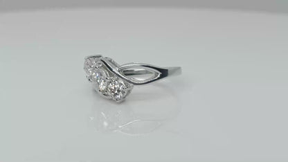 Nova Brilliance D VVS1 Lab Created Moissanite Trilogy Ring 1.25ct in 925 Sterling Silver