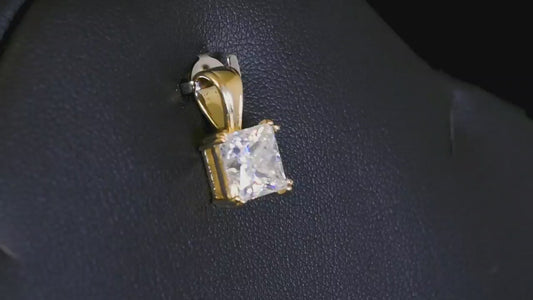 Nova Brilliance : D VVS1 Lab Created Moissanite Princess Cut Solitaire Pendant 2.75 Ct. In 925 Sterling Silver