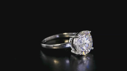 Nova Brilliance : D VVS1 Lab Created Moissanite Solitaire Ring 4.00 Ct. In 925 Sterling Silver