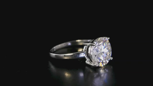 Nova Brilliance : D VVS1 Lab Created Moissanite Solitaire Ring 4.00 Ct. In 925 Sterling Silver
