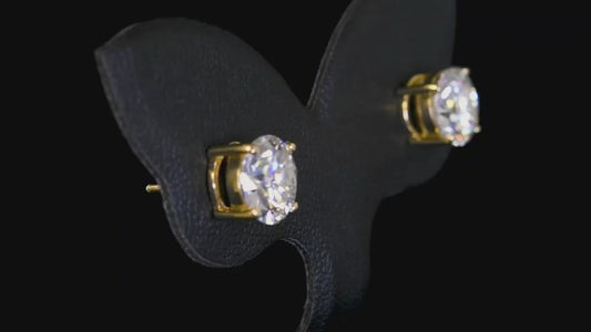 Nova Brilliance : D VVS1 Lab Created Moissanite Round Stud Earring 4.00 Ct. In 925 Sterling Silver