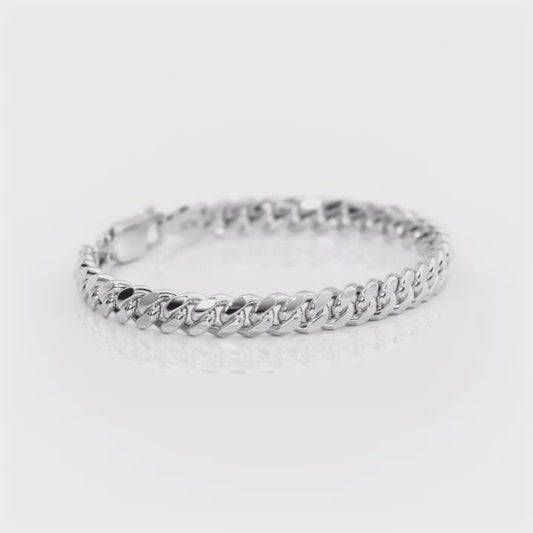 Pulsera cubana Miami maciza de plata esterlina 925 italiana de 12 mm (74-82,7 g) 
