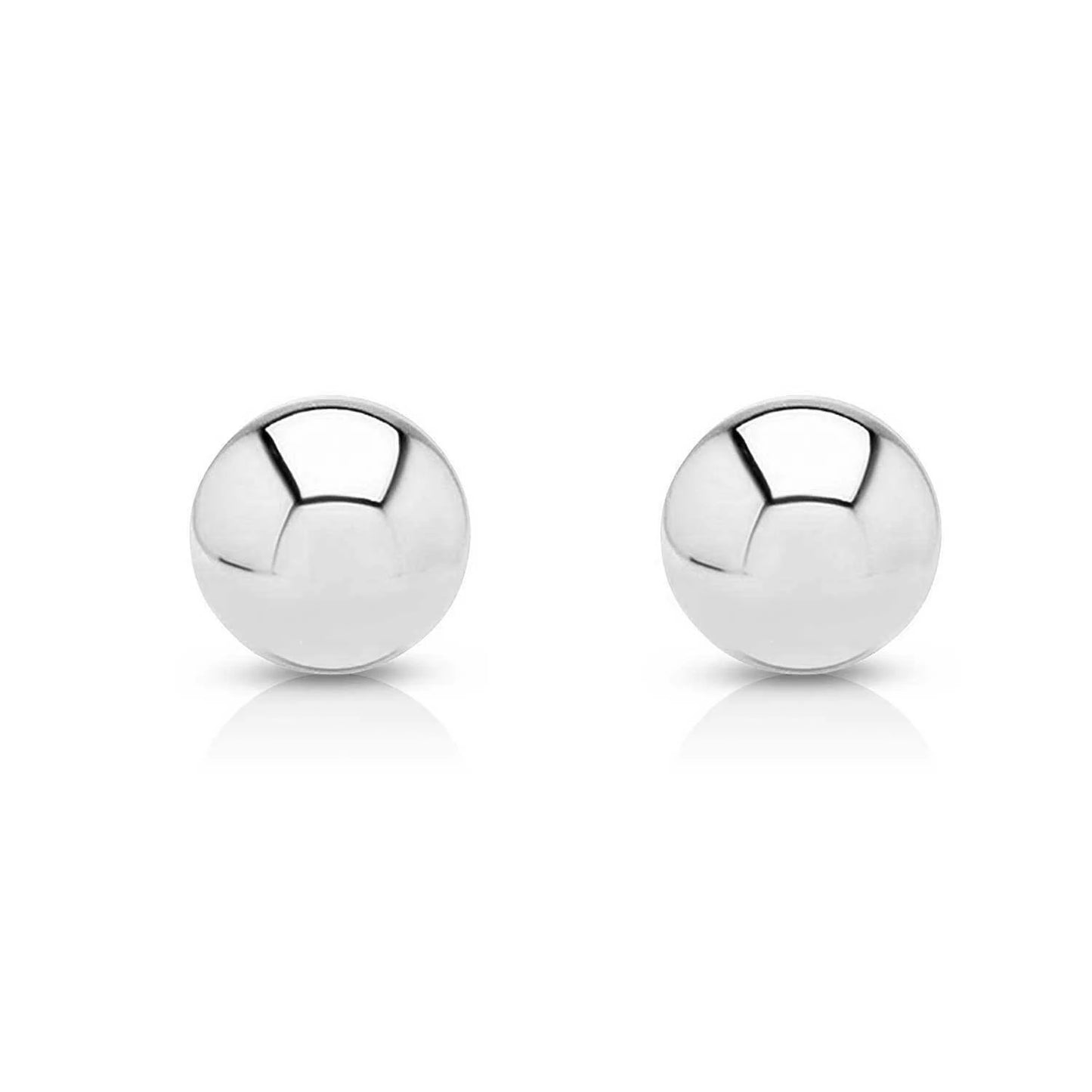 Pendiente de botón de bola de 5 mm de oro auténtico de 10 quilates 