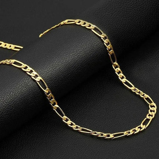 Italian 14k REAL Yellow Gold 22" 2mm Diamond Cut Figaro Chain Necklace 1.80gm