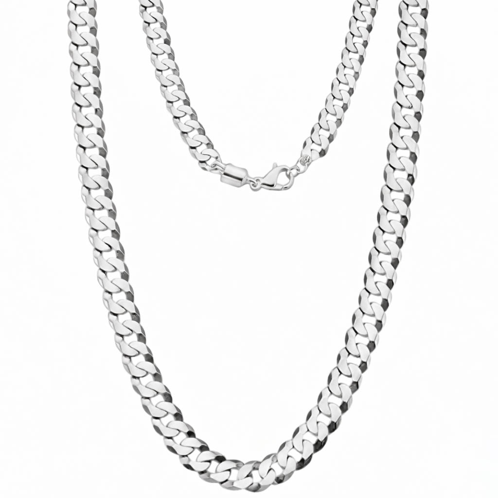 Italian Sterling Silver Solid Miami Cuban 6 mm Chain Necklace 26 Inches 20gm
