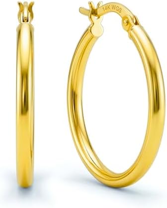 Italian 14K Yellow Gold Round-Shaped Hoop Earrings
