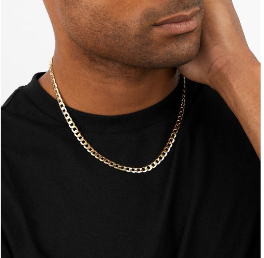 Italian 10k REAL Solid Yellow Gold 3.5MM Miami Cuban Curb Chain Necklace (18"-24")