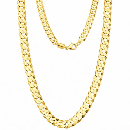 Italian 14K Yellow Gold Plated Sterling Silver Solid 6mm Miami Cuban Chain Necklace 20 Inches 16.6gm