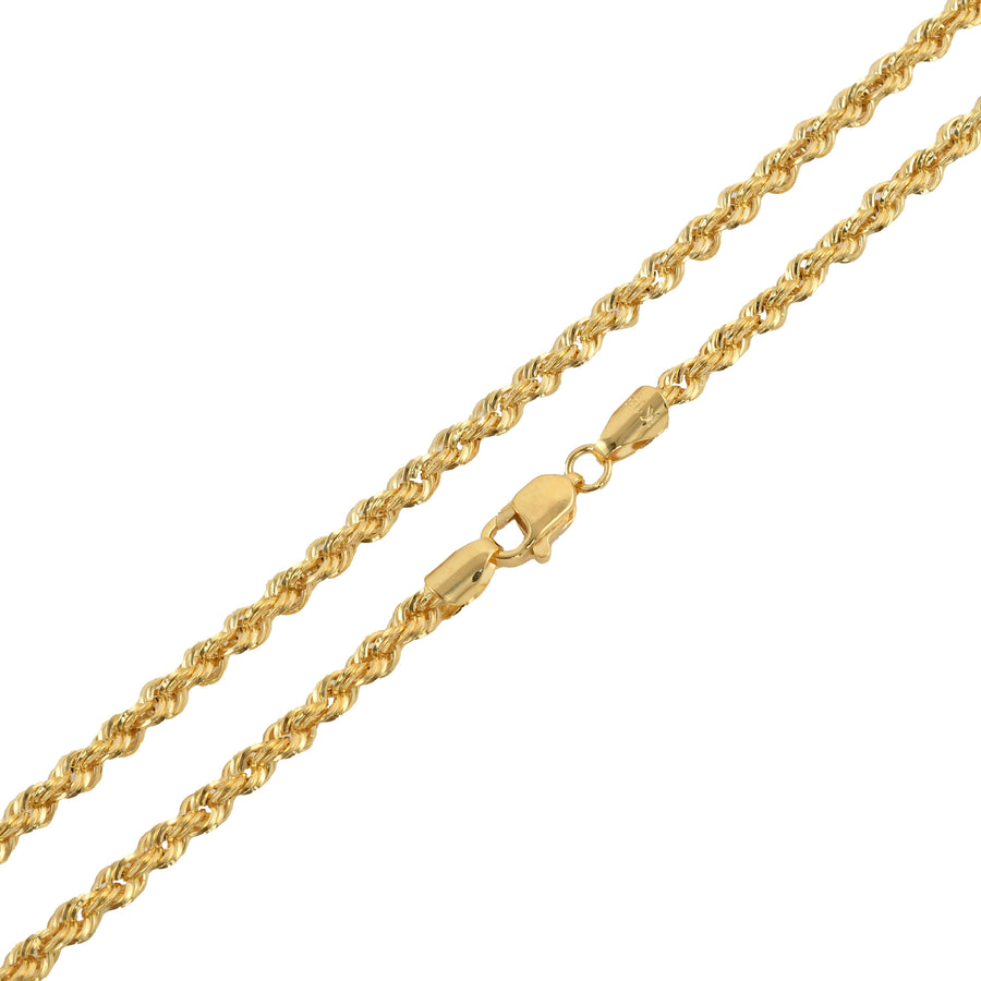 Cadena tipo cuerda radiante de oro amarillo de 18 k de 22" y 5,9 g