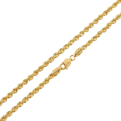 Italian 18k REAL Solid Yellow Gold 18" 5MM Diamond Cut Radiant Rope Chain Necklace 7.4gm