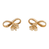18k REAL Yellow Gold Infinity Earring