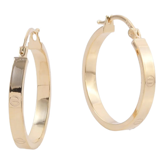 Italian 18k Real Solid Yellow Gold Hoop Earring 3.2 gm