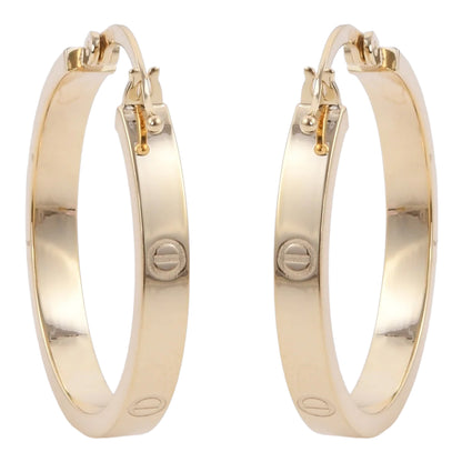 Italian 18k Real Solid Yellow Gold Hoop Earring 3.2 gm
