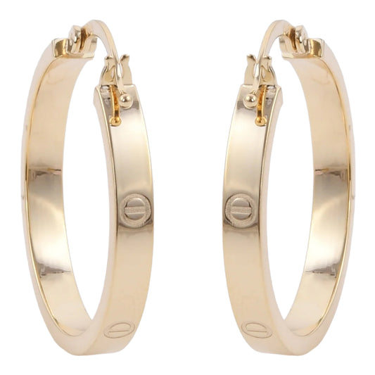 Italian 18k Real Solid Yellow Gold Hoop Earring 3.2 gm
