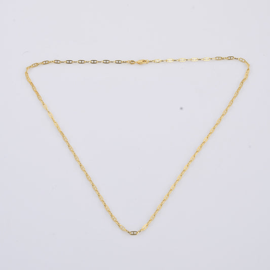 Italian 18k REAL 22" 3MM Solid Yellow Gold Mariner Chain Necklace 5.3gm