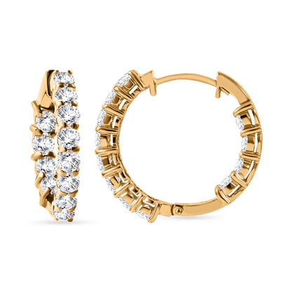 Nova Brilliance : D VVS1 Lab Created Moissanite In Out Hoop Earring 2.50 Ct. In 925 Sterling Silver