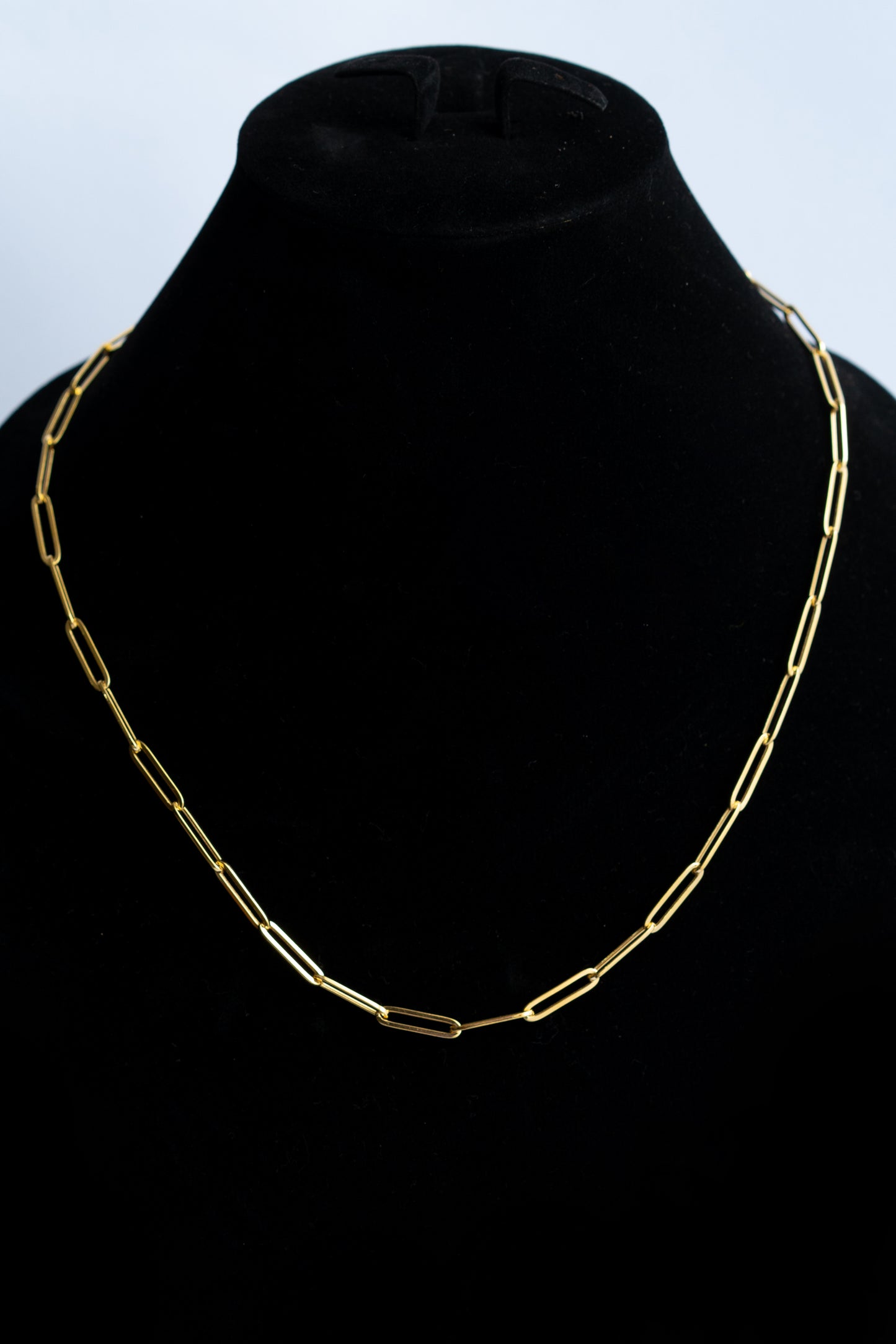 Italian 10K Real Solid Gold 4mm Paperclip Chain Necklace (18"-24")