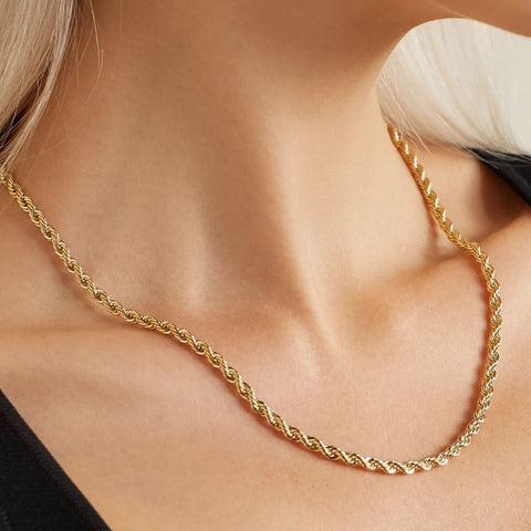 Italian 14k Real Yellow Gold 2.50mm Diamond Cut Rope Chain 18 Inch 3.5gm