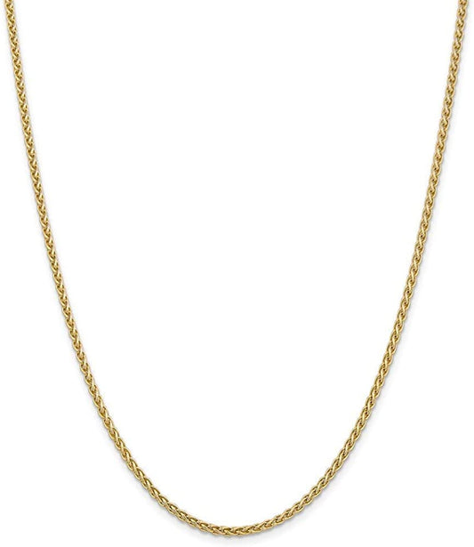 Italian 10k REAL Solid Yellow Gold 20" 3MM Spiga Diamond Cut Chain Necklace 6.4gm